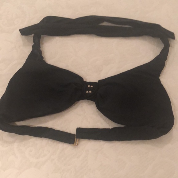 Badgley Mischka black bikini with studded trim. - Picture 5 of 8